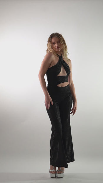 Disco Queen Jumpsuit in Black